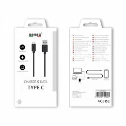 SENSO USB TO TYPE C DATA CABLE 2A 1m black