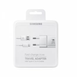 ORIGINAL SAMSUNG FAST TRAVEL CHARGER 2A+TYPE C white