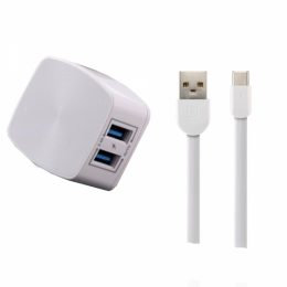 REMAX TRAVEL CHARGER 2,4A + DATA CABLE TYPE C RP-U215 white