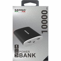 SENSO POWER BANK UNIVERSAL 10000mAh 2 PORTS USB black