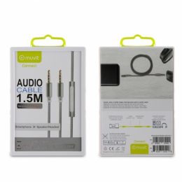 MUVIT CONNECT AUDIO BRAIDED WITH MIC JACK 3.5MM GREY 1.5M