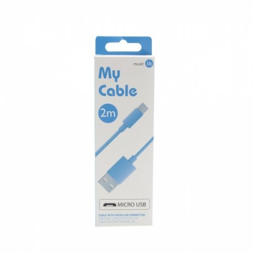 MUVIT LIFE MY CABLE DATA MICRO USB 2M blue
