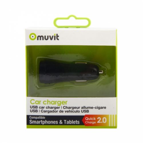 MUVIT CAR CHARGER QUALCOMM 2.0 black